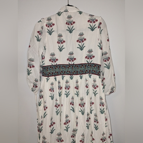 Inde Rooh Jaipuri Print Cotton A Line Maxi Dress Size Small - Picture 9 of 11